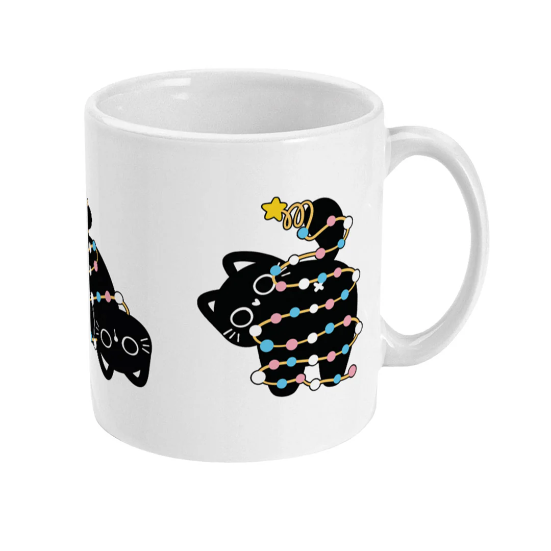 Transgender Cat Christmas Coffee Mug - Image 3