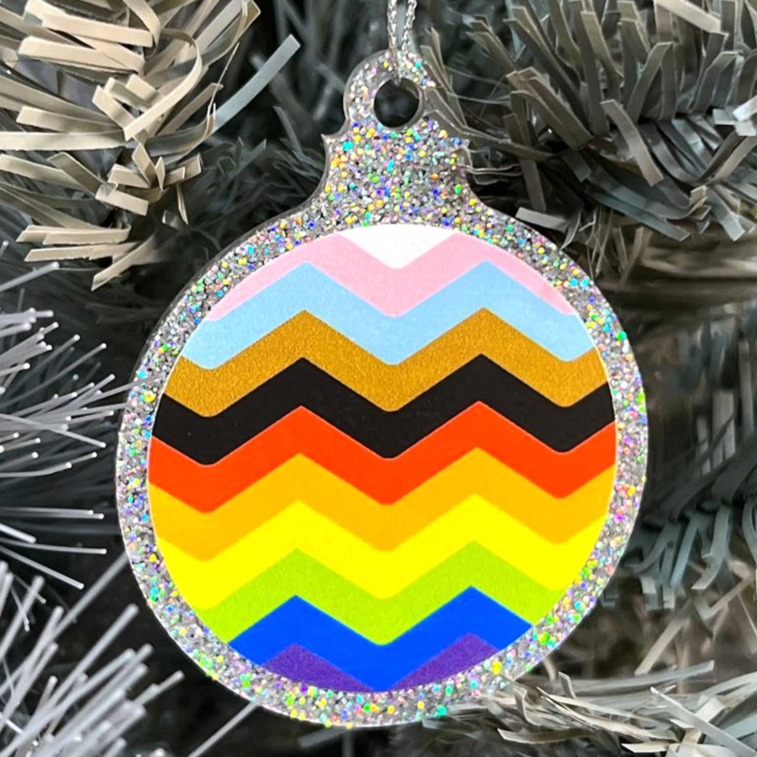 Transgender Pride Flag Christmas Bauble - Image 3