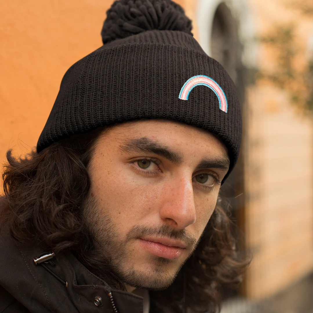Transgender Rainbow Beanie Hat - Image 2