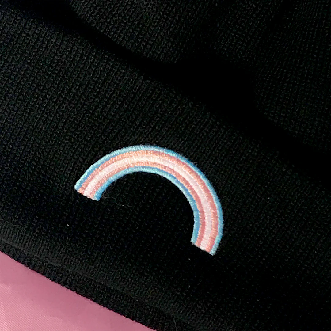 Transgender Rainbow Beanie Hat - Image 3