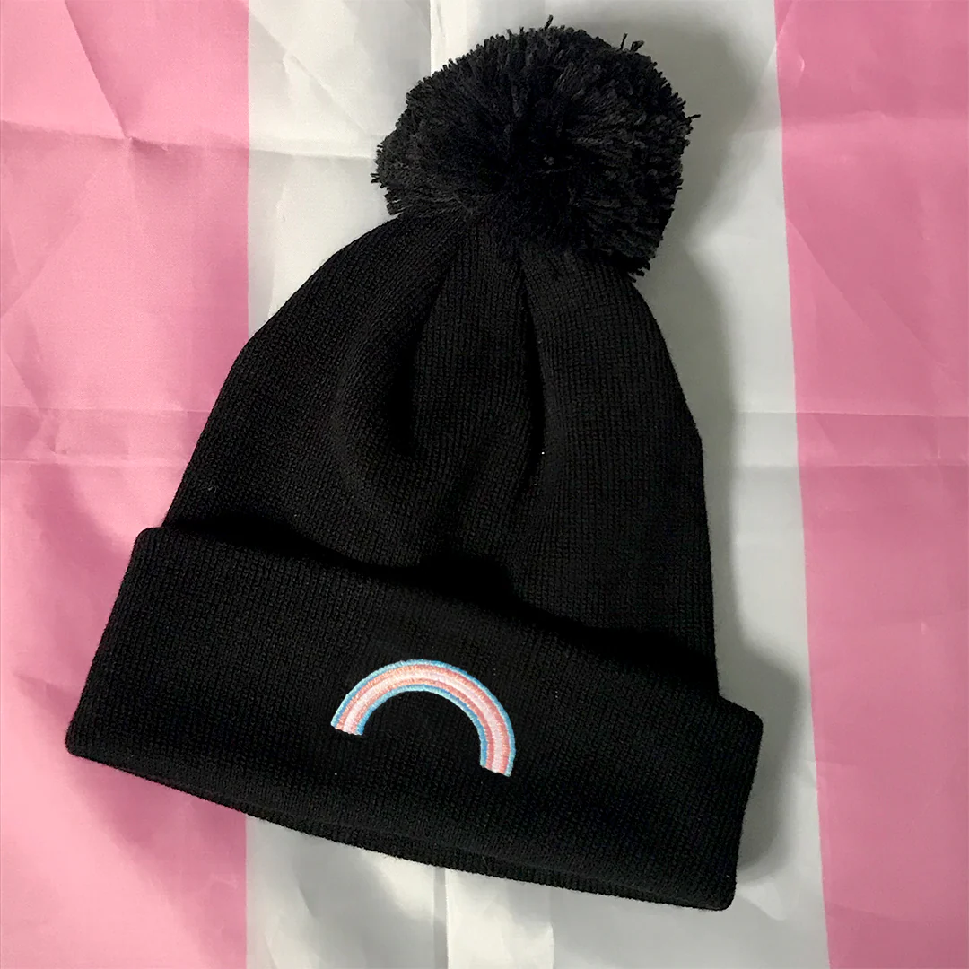 Transgender Rainbow Beanie Hat - Image 5