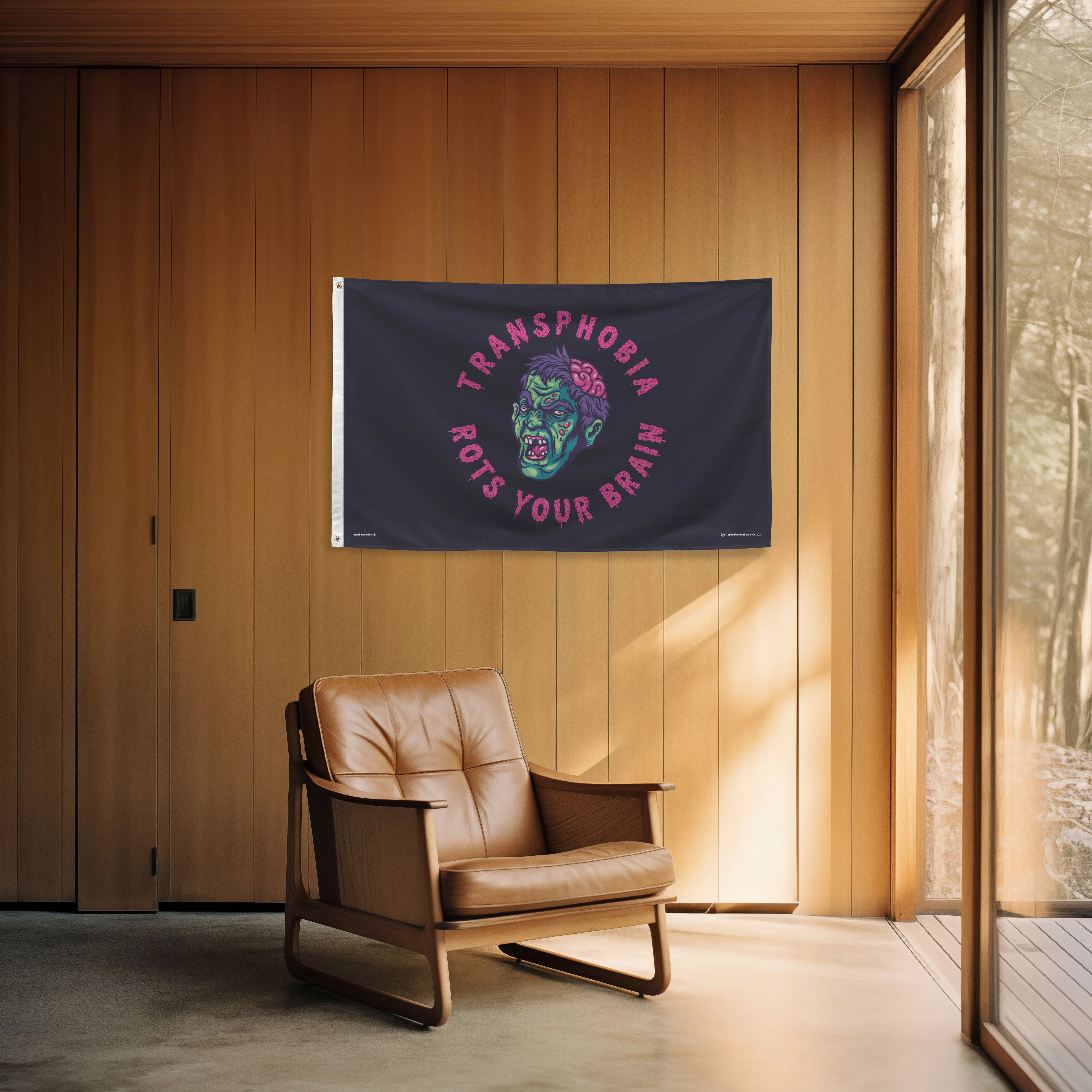 Transphobia Rots Your Brain Flag - 5ft x 3ft - Image 3