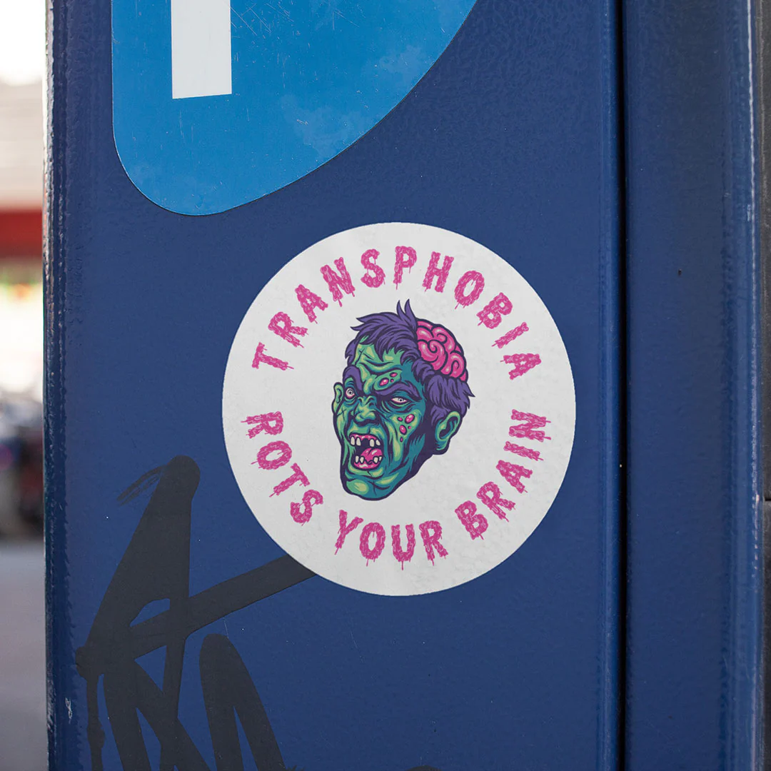 Transphobia Rots Your Brain Gloss Sticker - Image 4