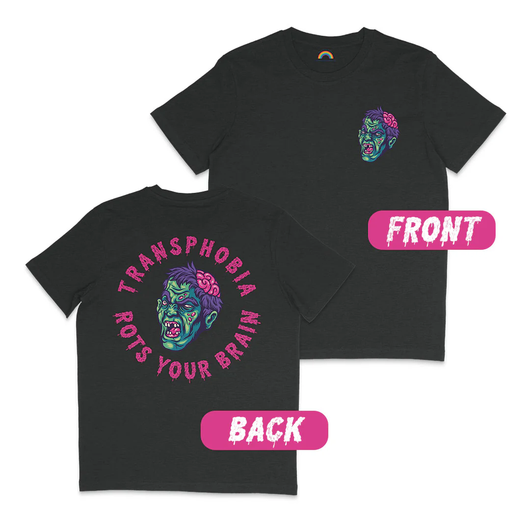 Transphobia Rots Your Brain Halloween Pride Shirt - Image 3