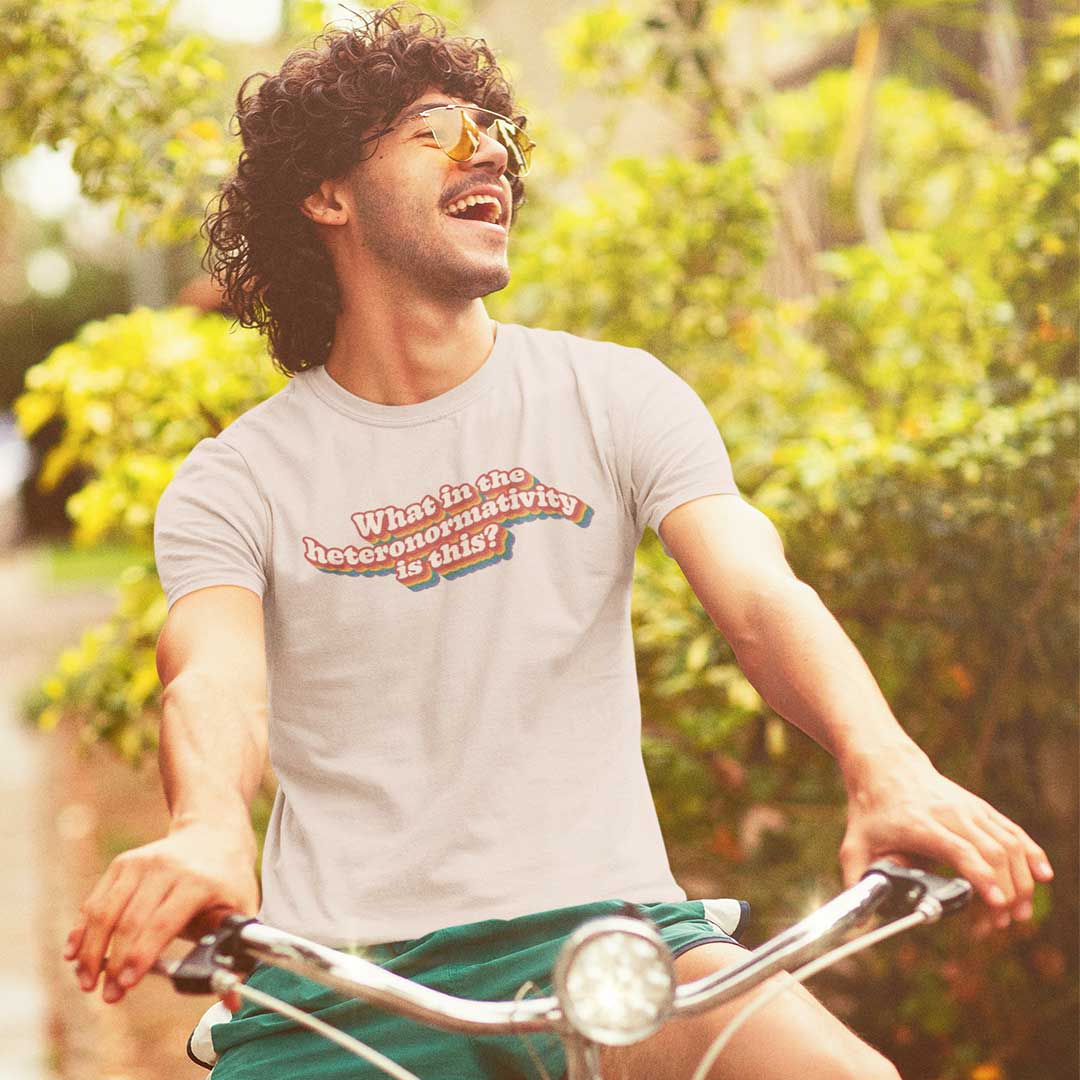 What in the Heteronormativity is This? Retro Pride Shirt - Image 4