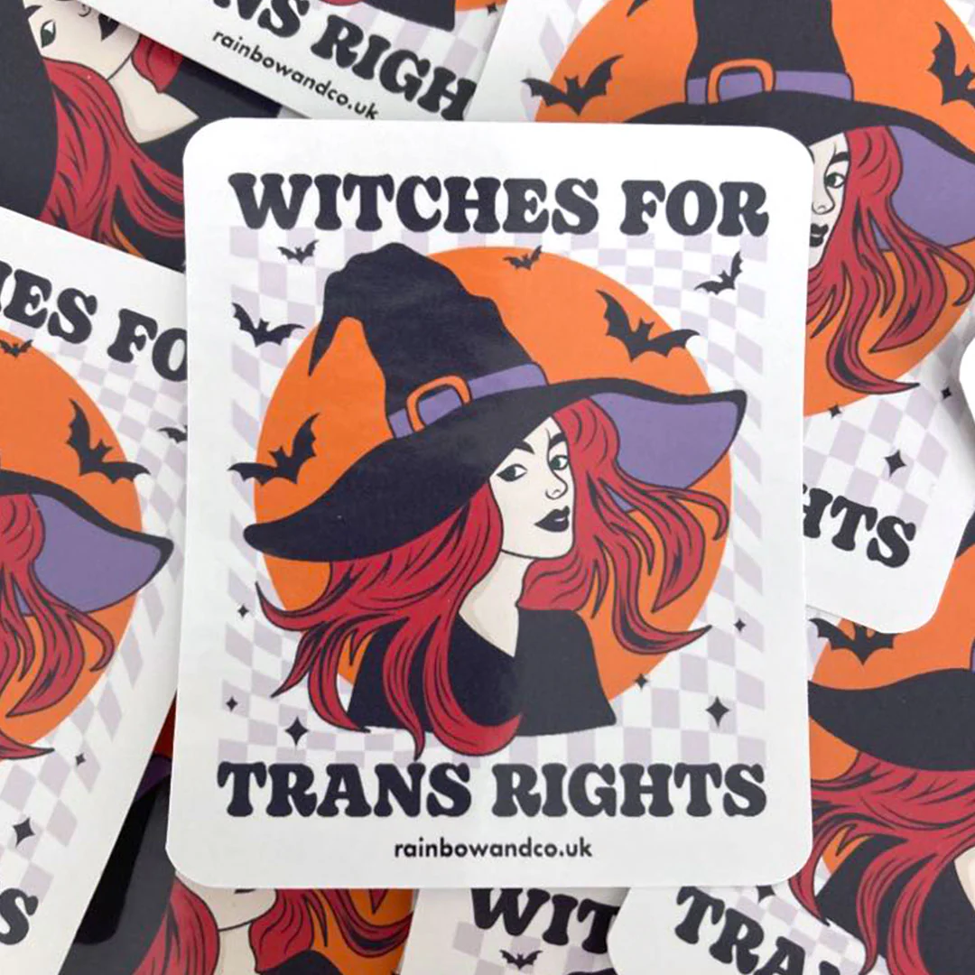 Witches For Trans Rights Gloss Sticker - Image 2