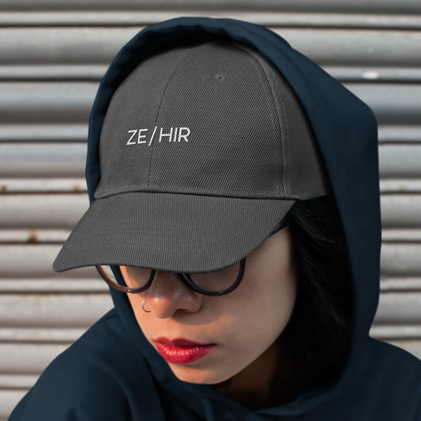 Ze/Hir Pronouns Baseball Cap - Image 5