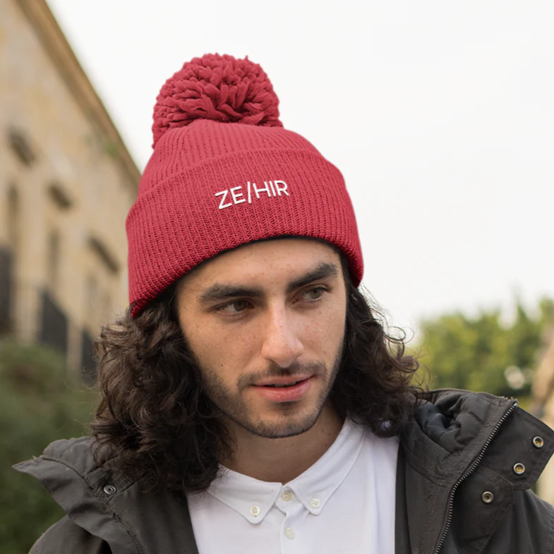 Ze/Hir Pronouns Beanie Hat - Image 5