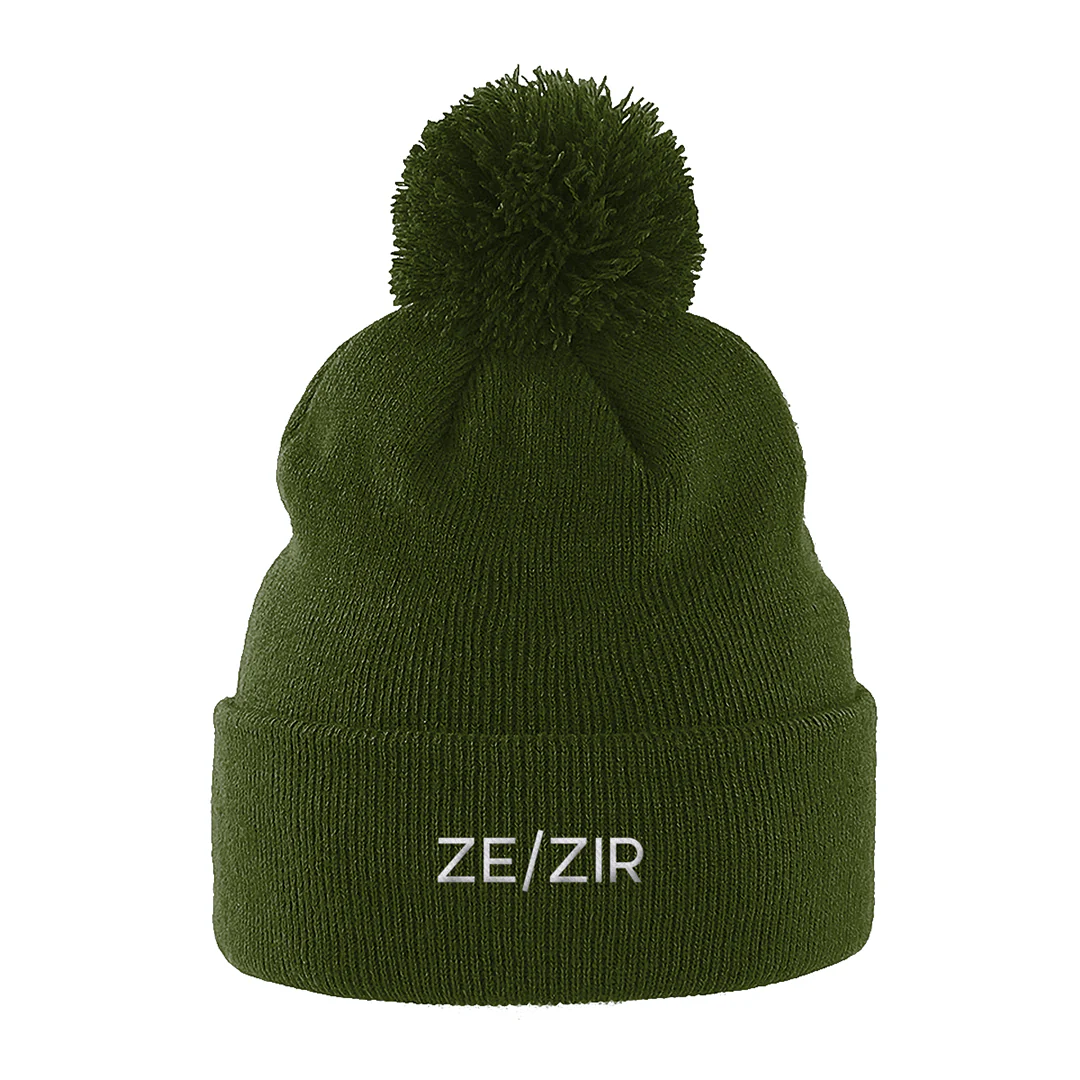 Ze/Zir Pronouns Beanie Hat - Image 5